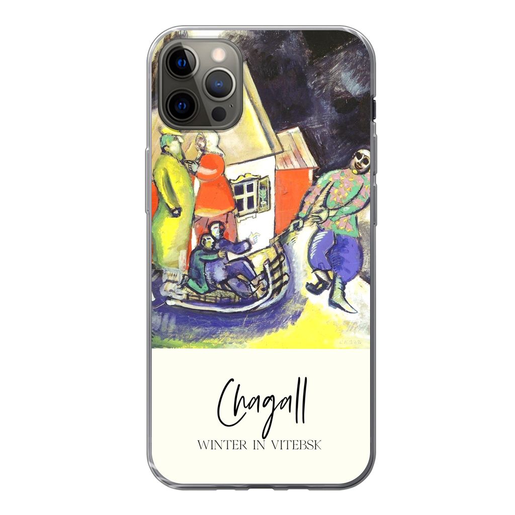 MuchoWow Handyhülle Schutzhülle Hülle für iPhone 13 Pro Max Winter in Witebsk - Chagall Silikon Softcase Handy Hülle - Mobiltelefon