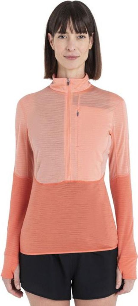 Icebreaker Merino 200 Realfleece Descender Fleece Mit Halbem Reißverschluss Orange S Frau Orange S