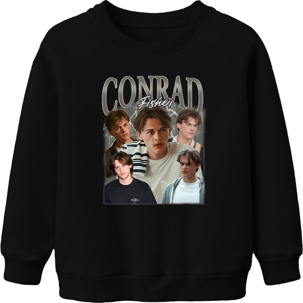 Conrad Fisher Vintage 90er The Summer I Turned Pretty Uni Kinder Sweatshirt Pullover, Schwarz, 116