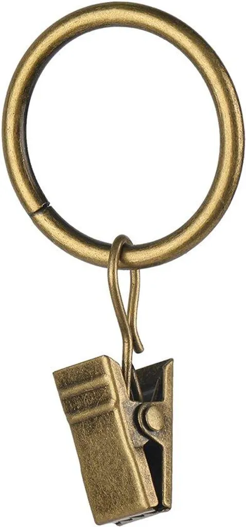 40 Anneaux de Rideau Laiton Vieilli 2,5cm - Fixation Déco Murale