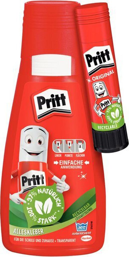 Bastelkleber Pritt  je 100g + 11g Klebestift - Alleskleber, Produktbild 