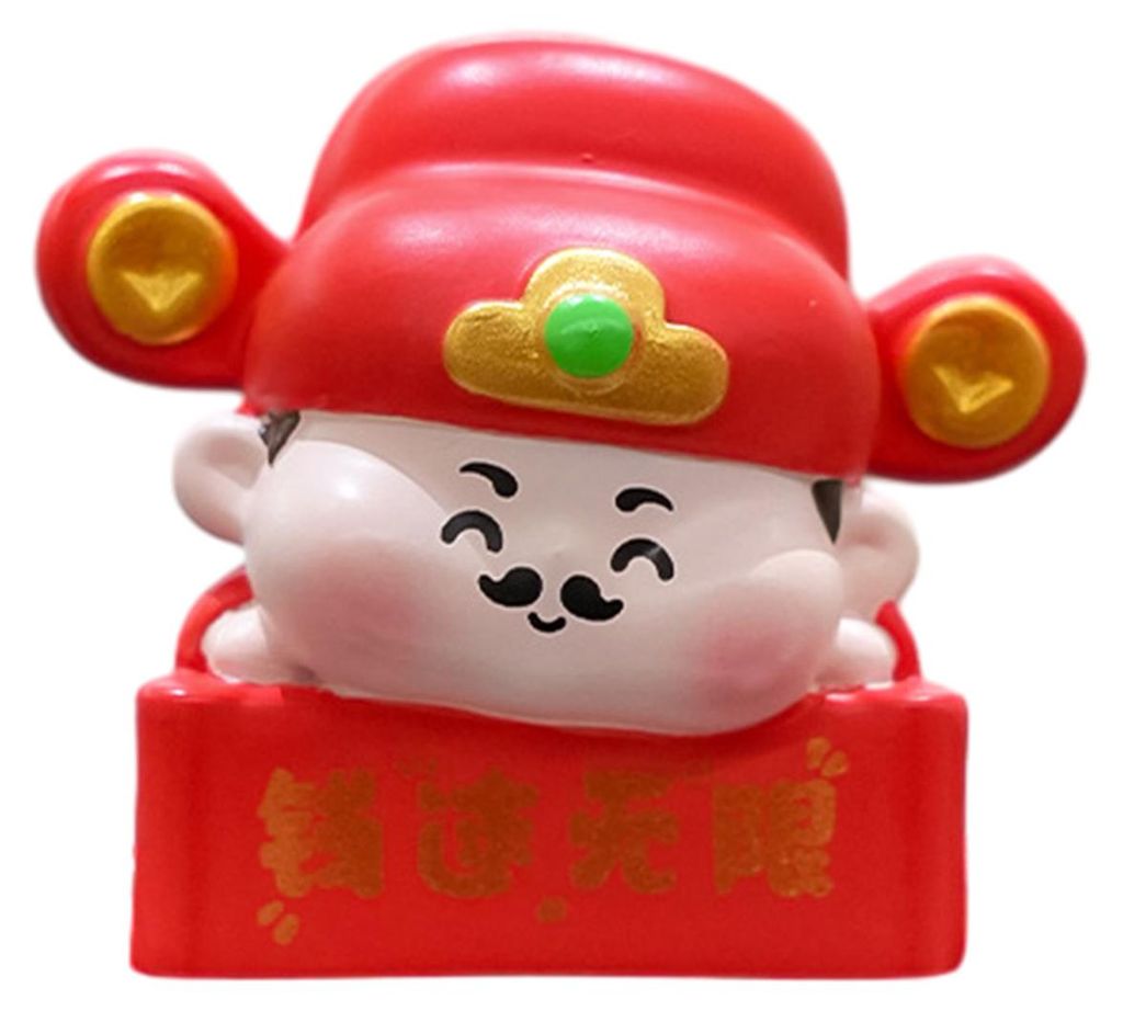 1/4 Stück Figur des Gottes des Reichtums, Computermonitor-Dekoration, Cartoon-Statue chinesischer Unsterblicher, Harzskulptur, Auto-Armaturenbrett...