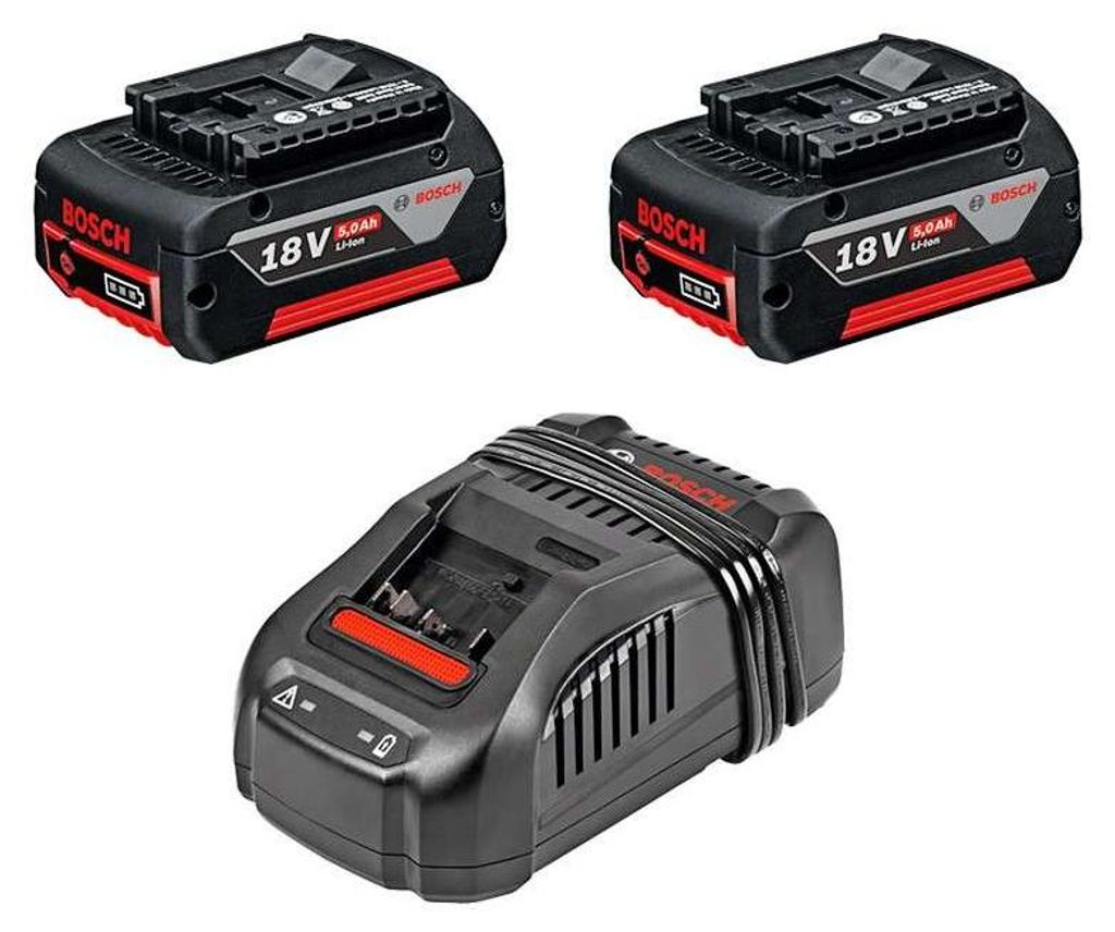 Pack 2 Batteries 5,0 Ah BOSCH 1600A00B8J GBA 18V + Chargeur Image du produit 