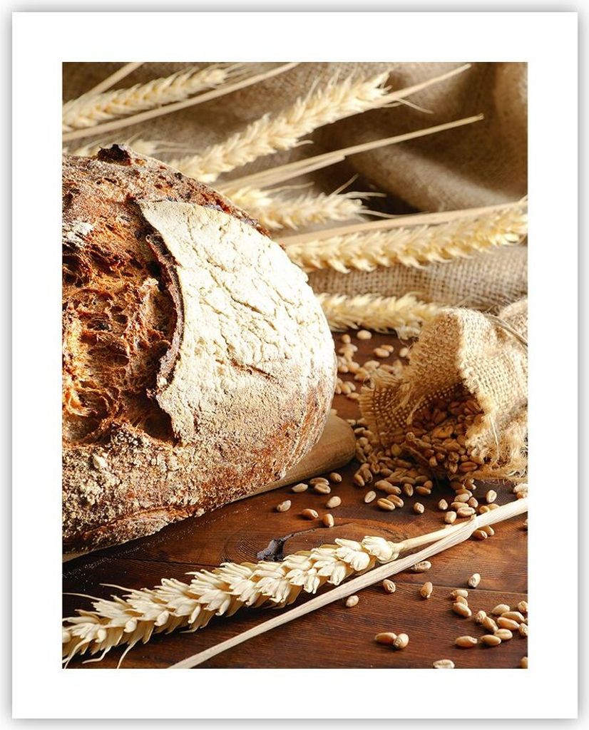 Poster - Poster ohne Rahmen - Brot Bäckerei Lebensmittel Roggen - 40x50 cm - Wand Bild - Wanddeko - Wandbilder - Kunstposter - Wandposter - Bilder...