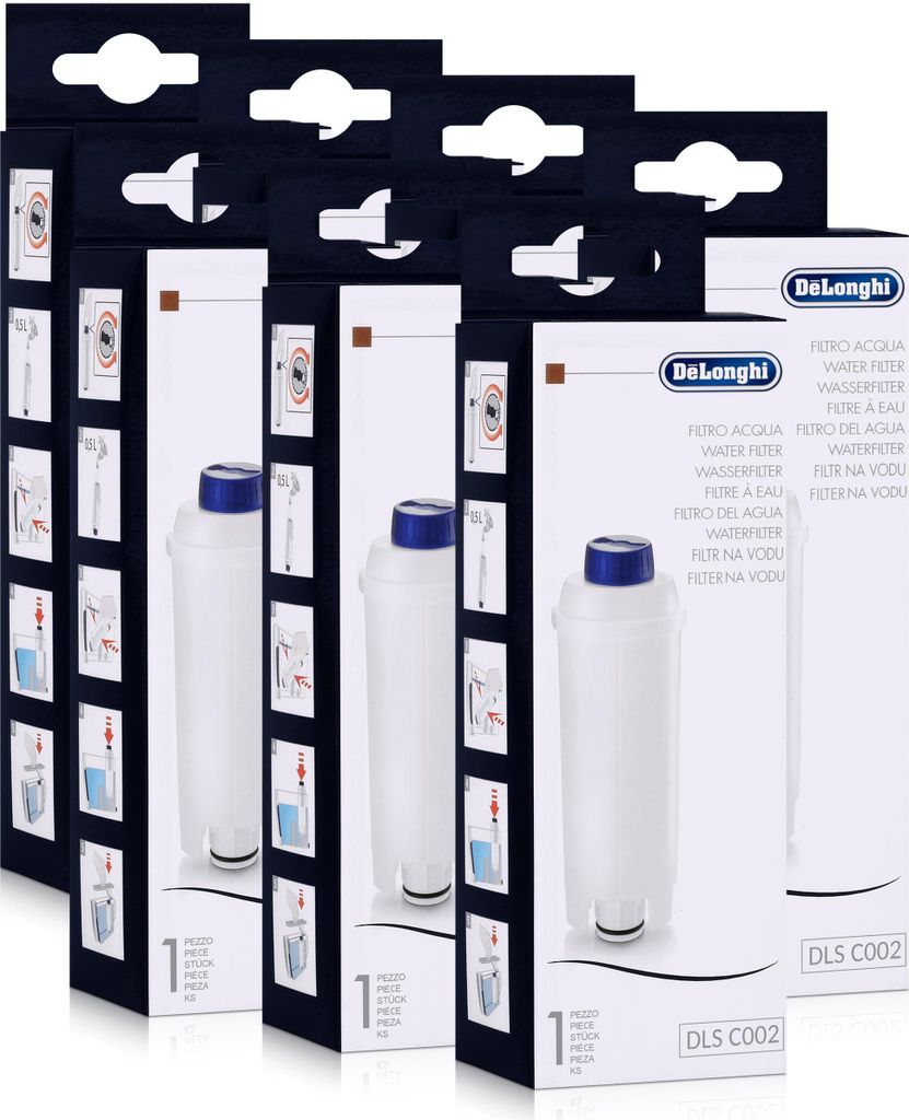 7x DeLonghi DLS C002 Wasserfilter für ESAM, ECAM, BCO EC Kaffeevollautomaten