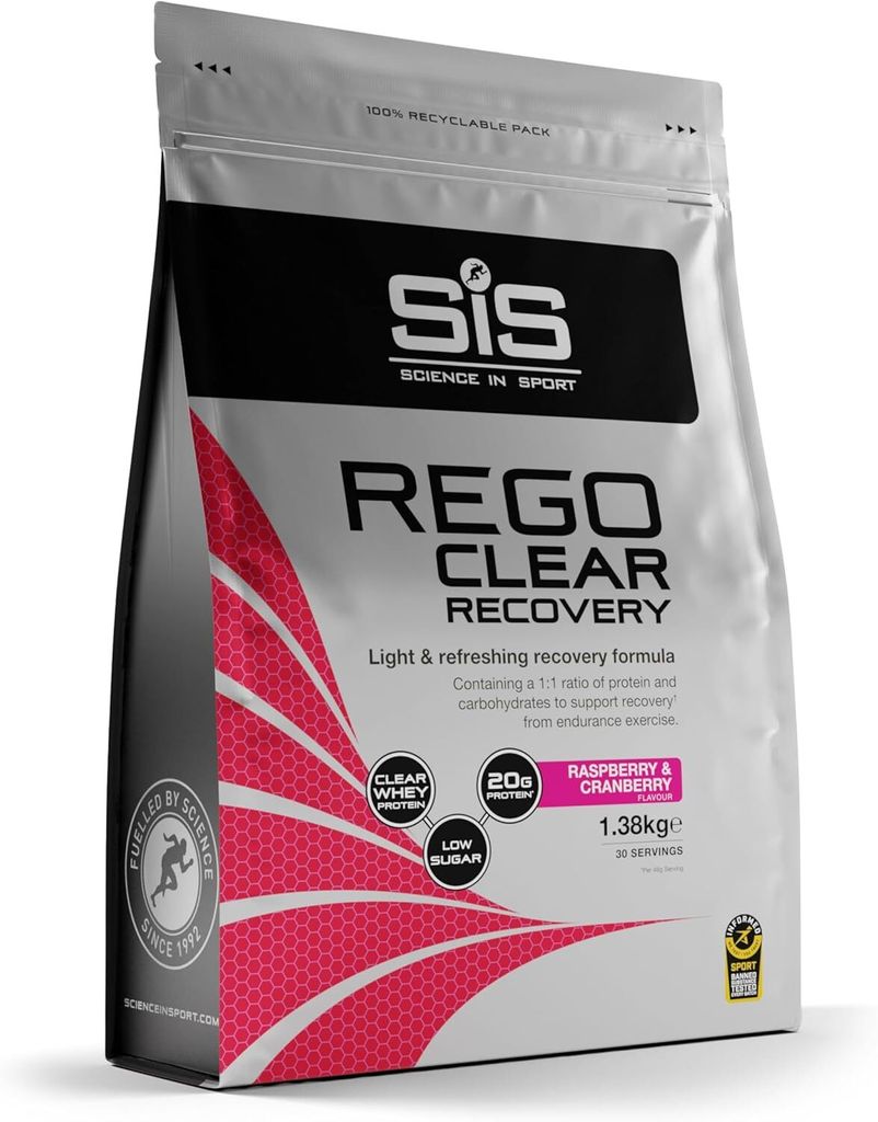 Science in Sport - SIS REGO Clear Whey Isolat Protein Recovery Drink – Himbeer & Cranberry Geschmack – 1380g – 20g Eiweiß pro Shake