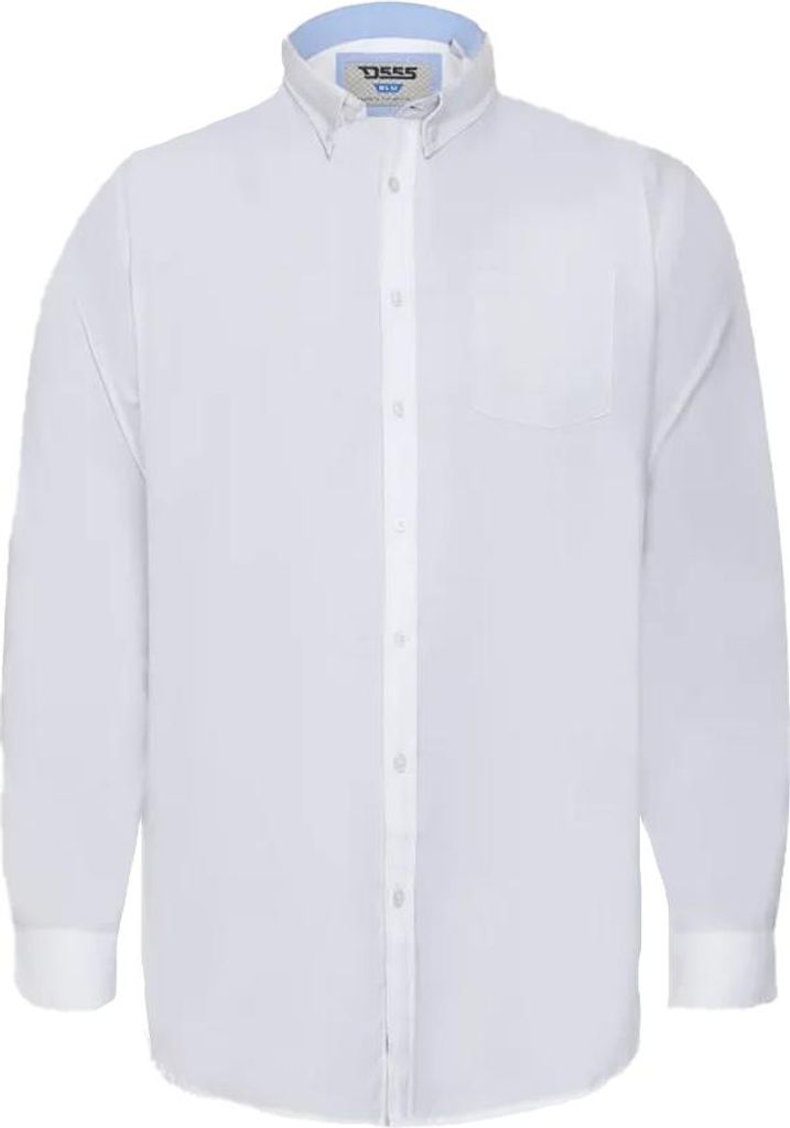 Duke - "D555 Richard" Hemd für Herren, Kingsize, Oxford-Stil, Hoch geschnitten, Langärmlig DC590 (3XL) (Weiß)