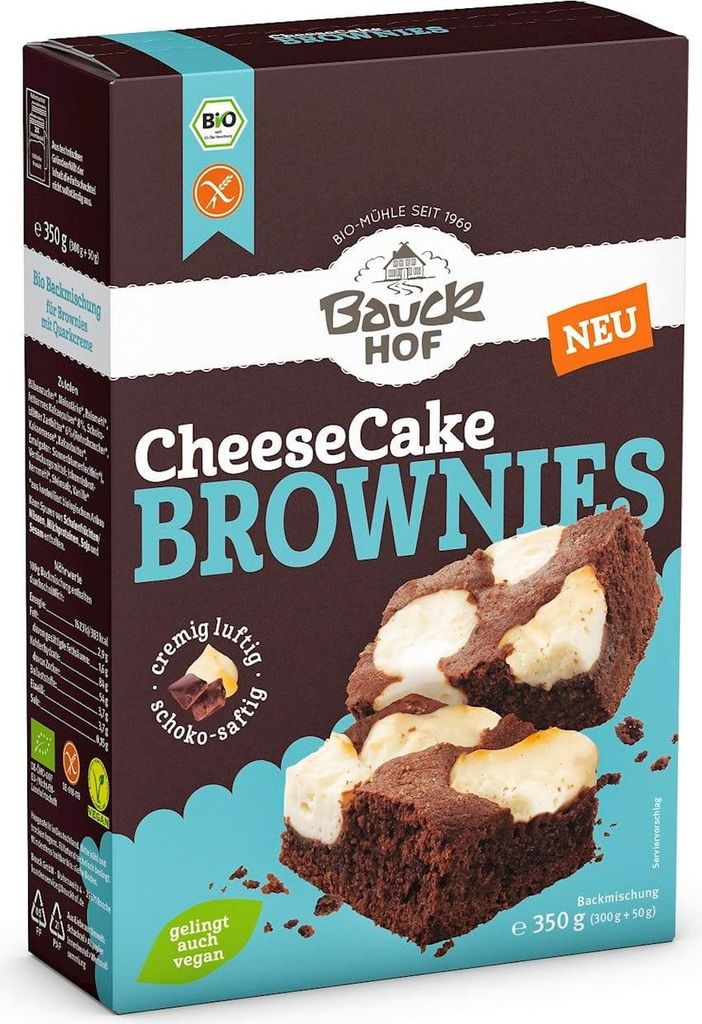 Bauck Mühle Cheesecake Brownies Backmischung 350g