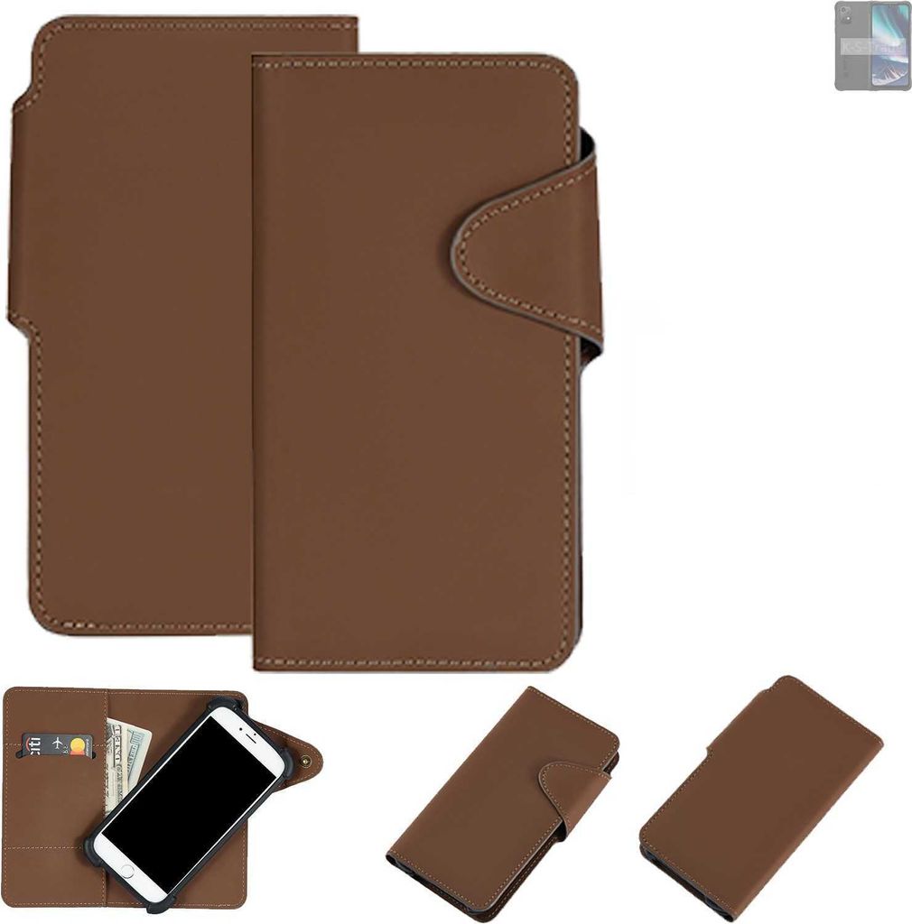 K-S-Trade Schutzhülle Klapphülle Kunstleder kompatibel mit UMIDIGI Bison X20 braun Handy Hülle Wallet Case