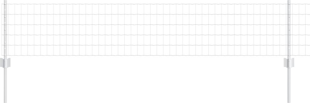 Möbel Euro Zaun mit 11 U- Pfosten Silber 0,4x25 m Stahl - Zaunzubehör Neu29122