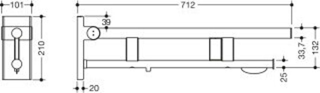 HEWI 900.50.13860 DX SK-Griff Duo (A),re,PRH,700,WC-
