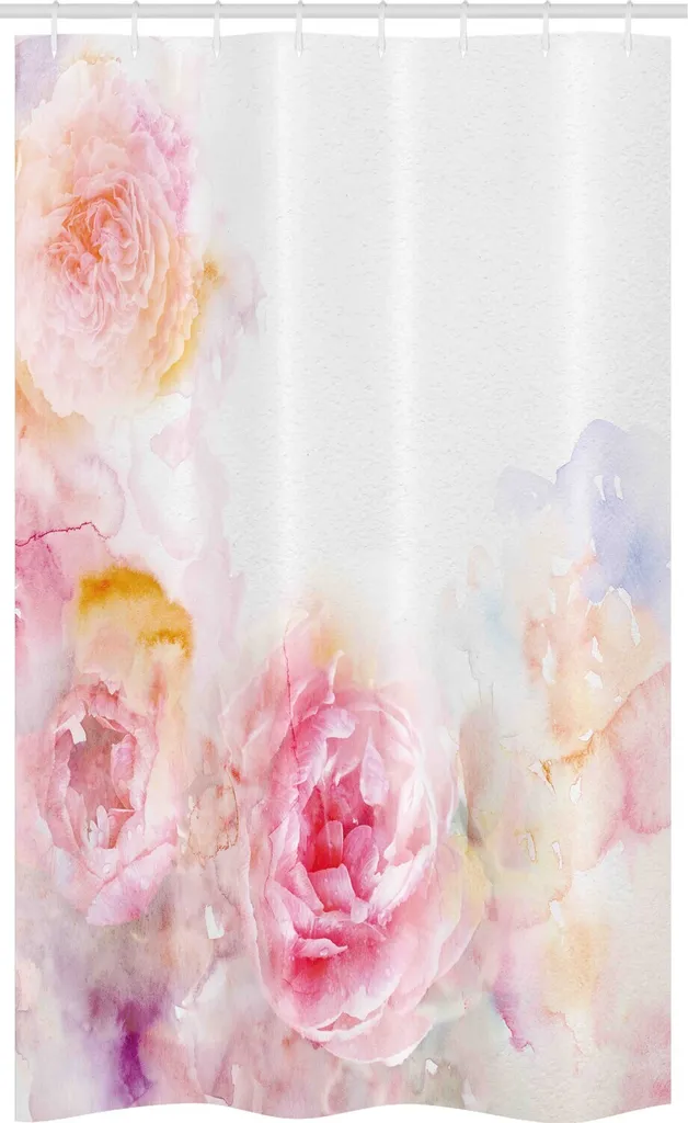 Tenda da Bagno Vintage ABAKUHAUS 120x180 Rose Shabby Chic Rosa Chiaro