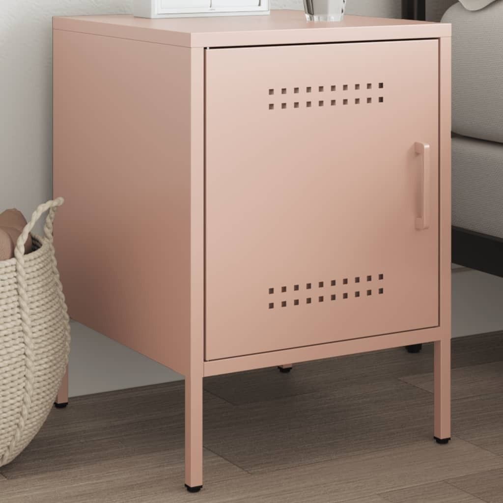 vidaXL Noční stolek růžový 36x39x50,5 cm ocelový Obrázek produktu 