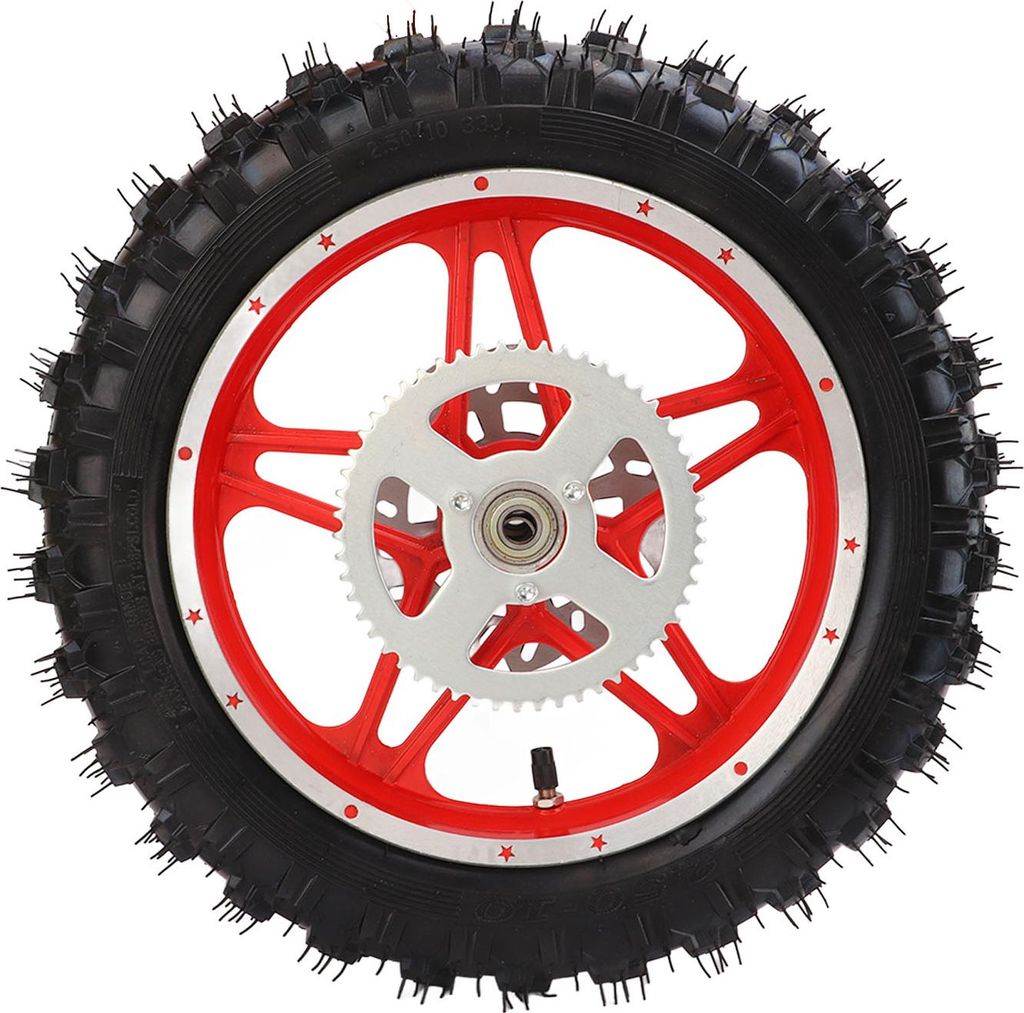 2,5-10-Zoll-Hinterradfelgen-Reifenbaugruppe, rutschfest, verschleißfest, für Offroad-Motorräder, Dirt-Pit-Bikes