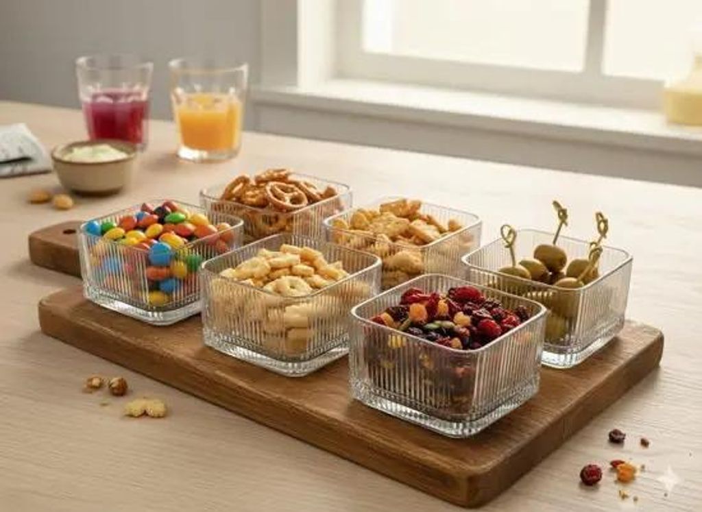 Bavary Collection Lines Kare Glas Schälchen Set 6 teilig Produktbild 