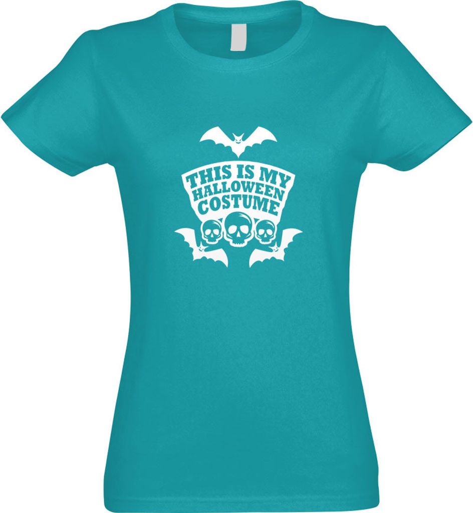 Kiwistar - T-Shirt tailliert - Damen - türkis - My Halloween Costume II - mit Motiv Bedruckt - Funshirt Design - Sport - Freizeit - Damen - L