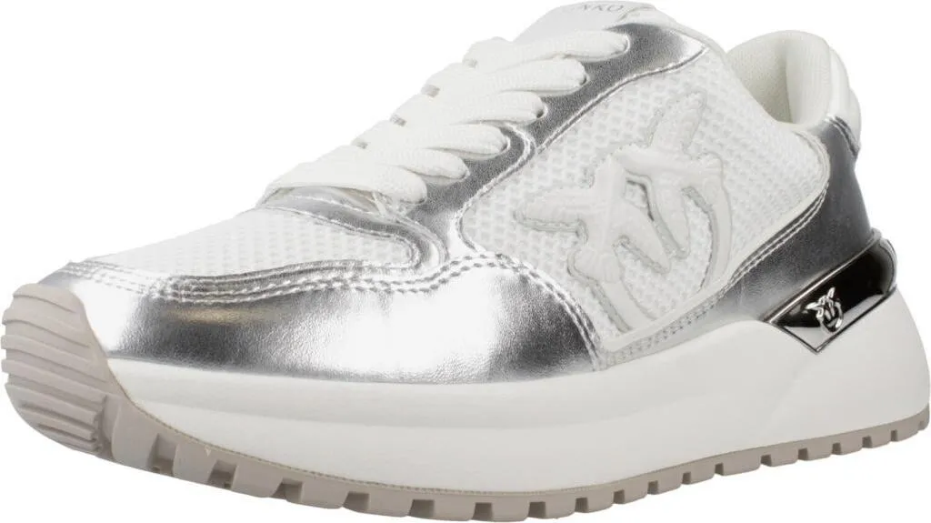 Sneakers Femme Pinko Argent - Idéales pour un Look Sport Chic Quotidien