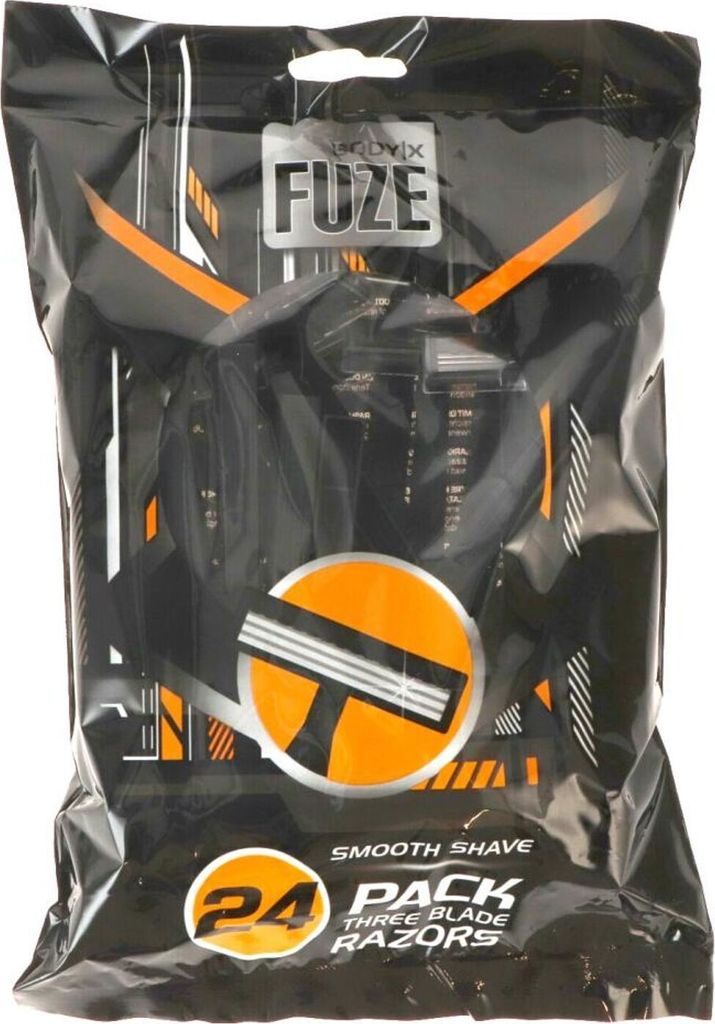 12x BodyX Fuze Herren Rasierer 24er 3 Klingen Einweg Einmal Nass Wegwerf Männer