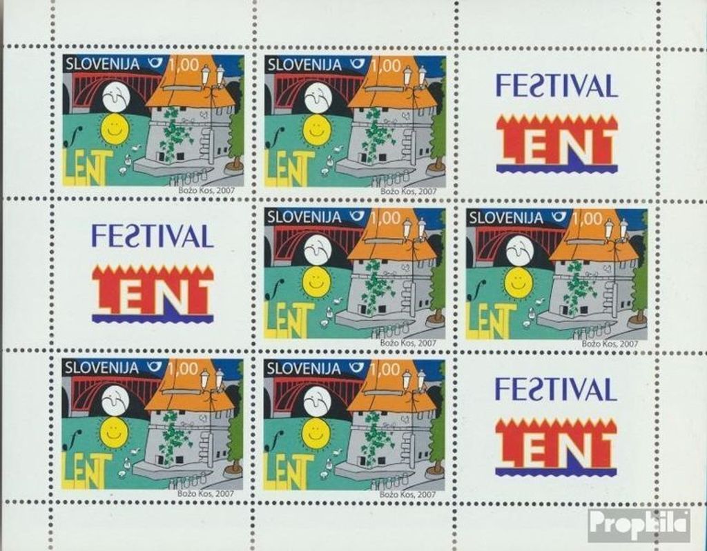 Briefmarken Slowenien 2007 Mi 651Klb Kleinbogen (kompl.Ausg.) postfrisch Internationales Festival Lent