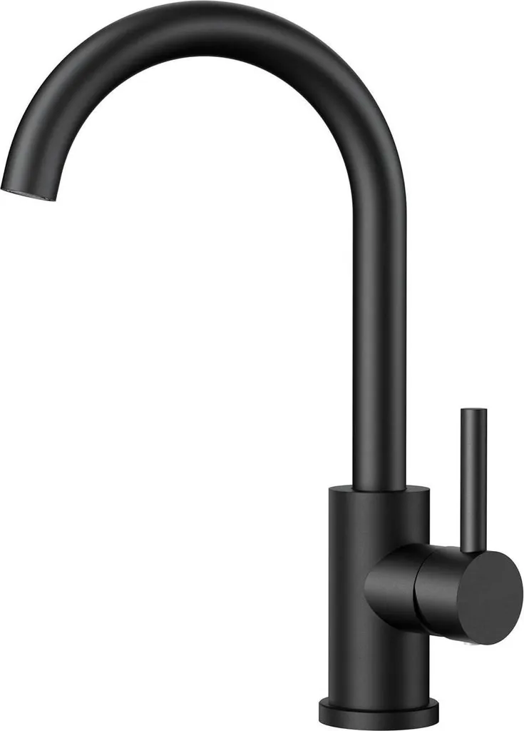 FORIOUS Rubinetto Lavello Cucina Acciaio Inox Nero Girevole