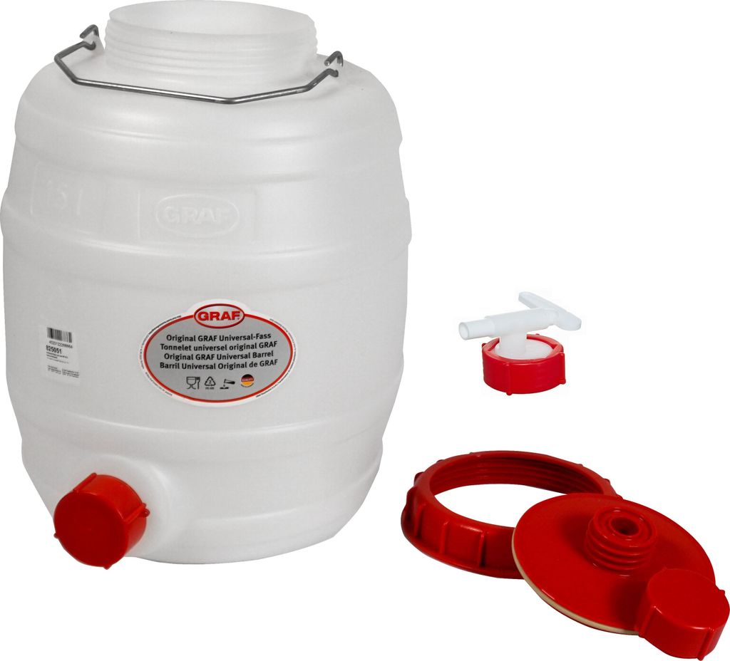 Graf Getränkefass Rund 15 Liter mit Auslaufhahn NW 15