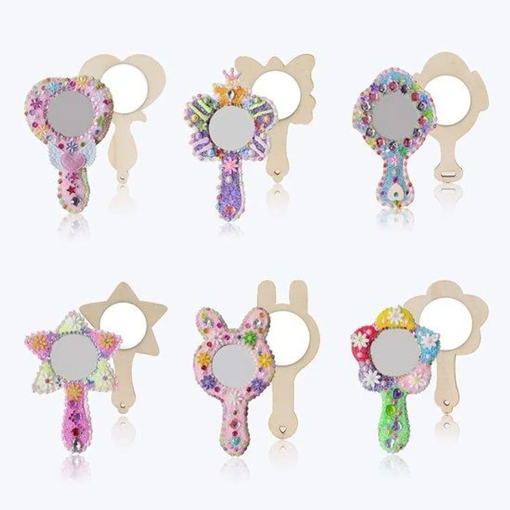 Lot de 20 petits miroirs en bois à décorer pour bricolage enfant DIY