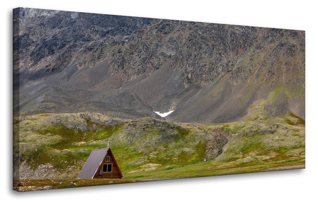 Leinwanddruck Naturhütte in den Bergen 80x40 cm