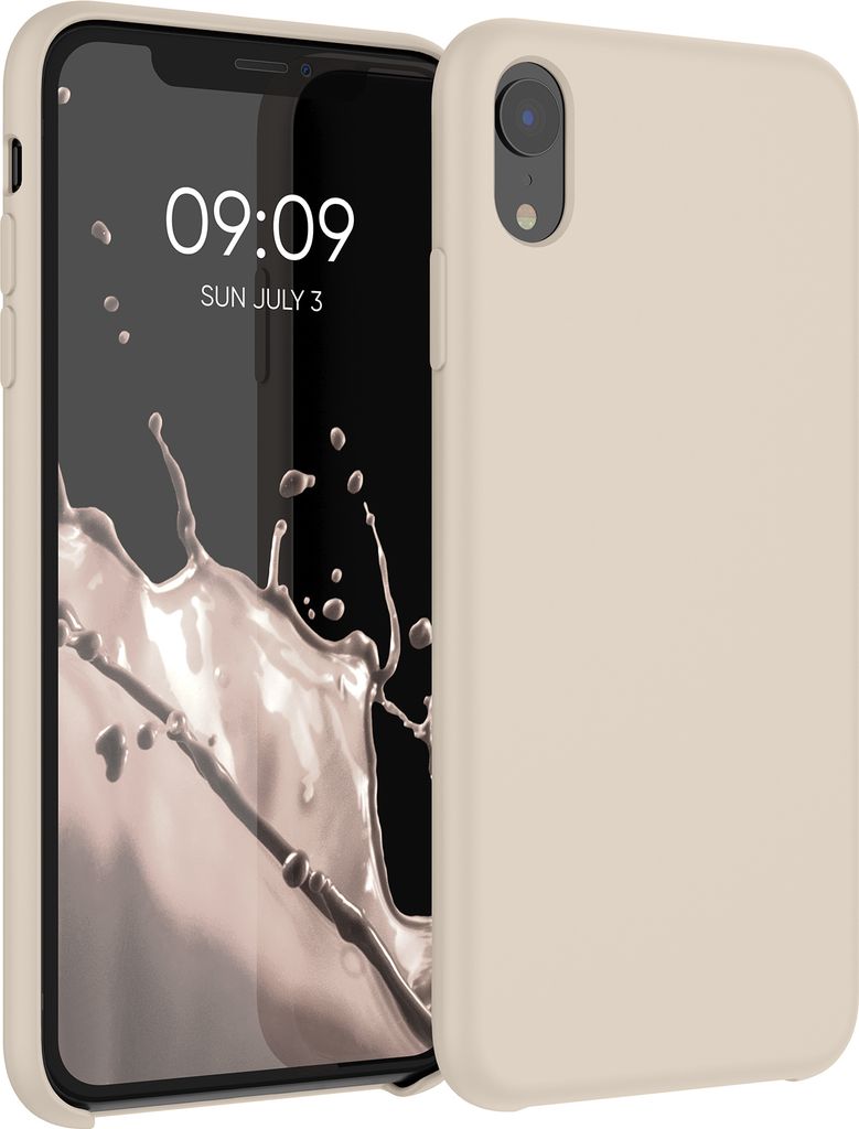 kwmobile Hülle kompatibel mit Apple iPhone XR Hülle - Silikon Handy Case - Handyhülle weiche Oberfläche - kabelloses Laden - Perlmutt