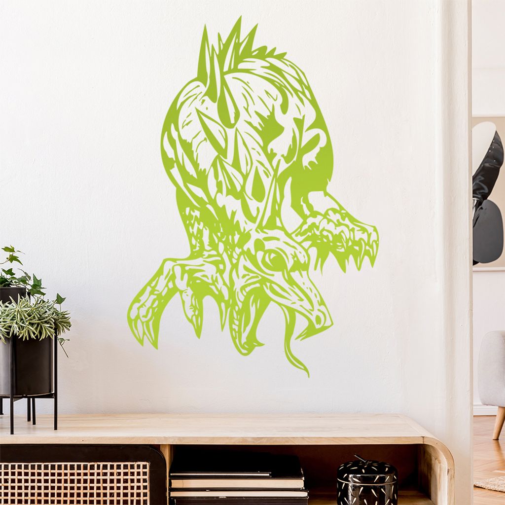 Drachen Angriff Wandtattoo in 6 Größen - Wandaufkleber Wall Sticker - Dekoration, Küche, Wohnzimmer, Schlafzimmer, Badezimmer