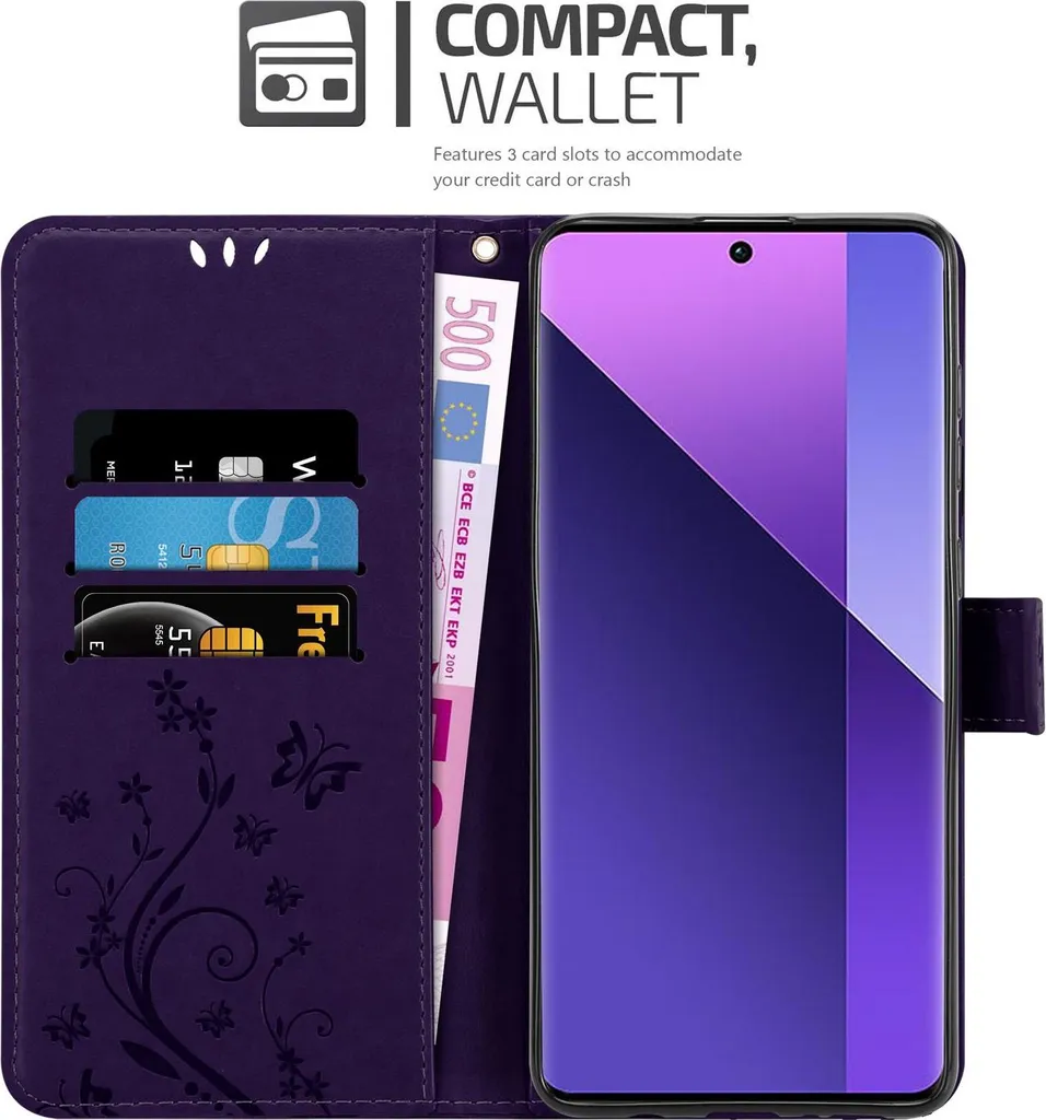 Cadorabo Book Case per Xiaomi Redmi Note 13 Pro Plus - Design Floreale - 2