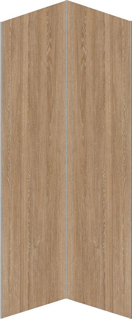 2er-Set Aluminium-Duschwandpaneele in Holzoptik mit Profilen - 2 x B 90 x H 210 cm - ENEKO