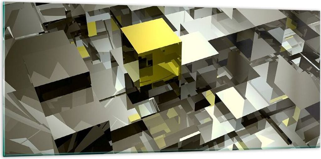 Bilder auf glas - Architektur Blöcke Design geometrisch - 120x50cm - Glasbilder - Wandbilder - Kunstdruck - Wanddekoration aus Glas - Glas Bilder ...