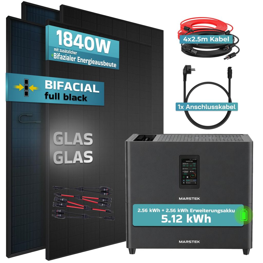 SUNNIVA® 1840W Balkonkraftwerk mit 5,12 kWh Speicher Produktbild 