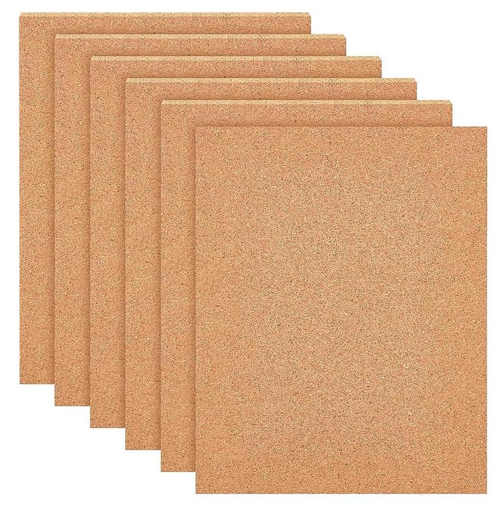 6 selbstklebende Korkplatten 30x21 cm, 5 mm, für Wanddeko & Basteln