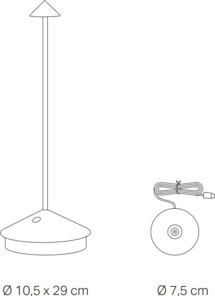 Lampe de table pour restaurant et terrasse Pina Pro Gold rechargeable