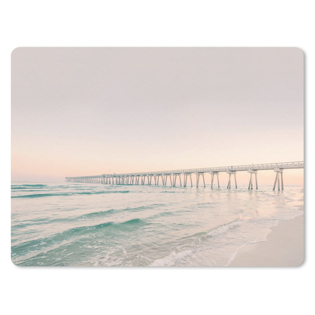 MuchoWow Mauspad Mousepad Meer - Strand - Brücke - Natur - Sonnenuntergang 40x30 cm - Mousepads - Maus Mat - Pad - Mausunterlage - Anti Rutsch