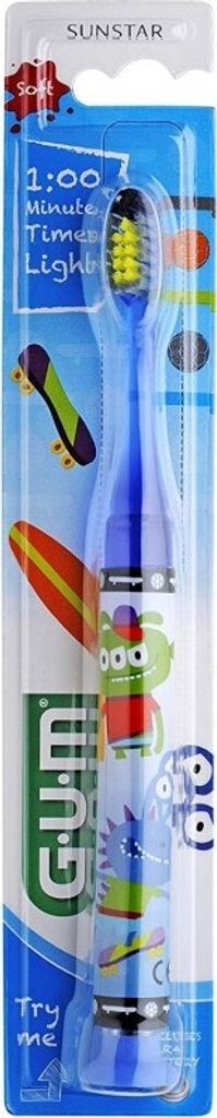 GUM Junior Monster Light-up Zahnbürste ( 6-9 Jahre) Jungenfarbe