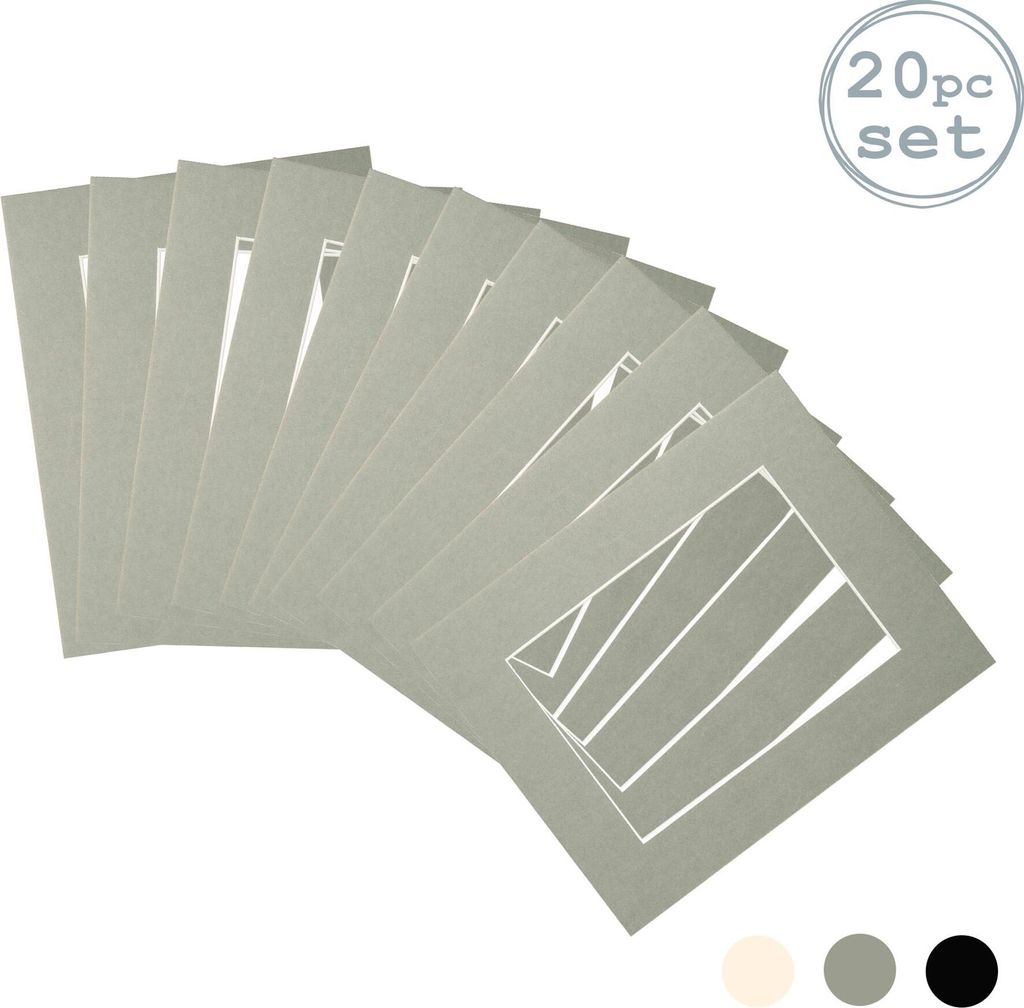 Nicola Spring 20pc Bild Photo Mounts Set - To Fit Frame-Größe 8 x 10 für Bildgröße 5 x 7 - Grau