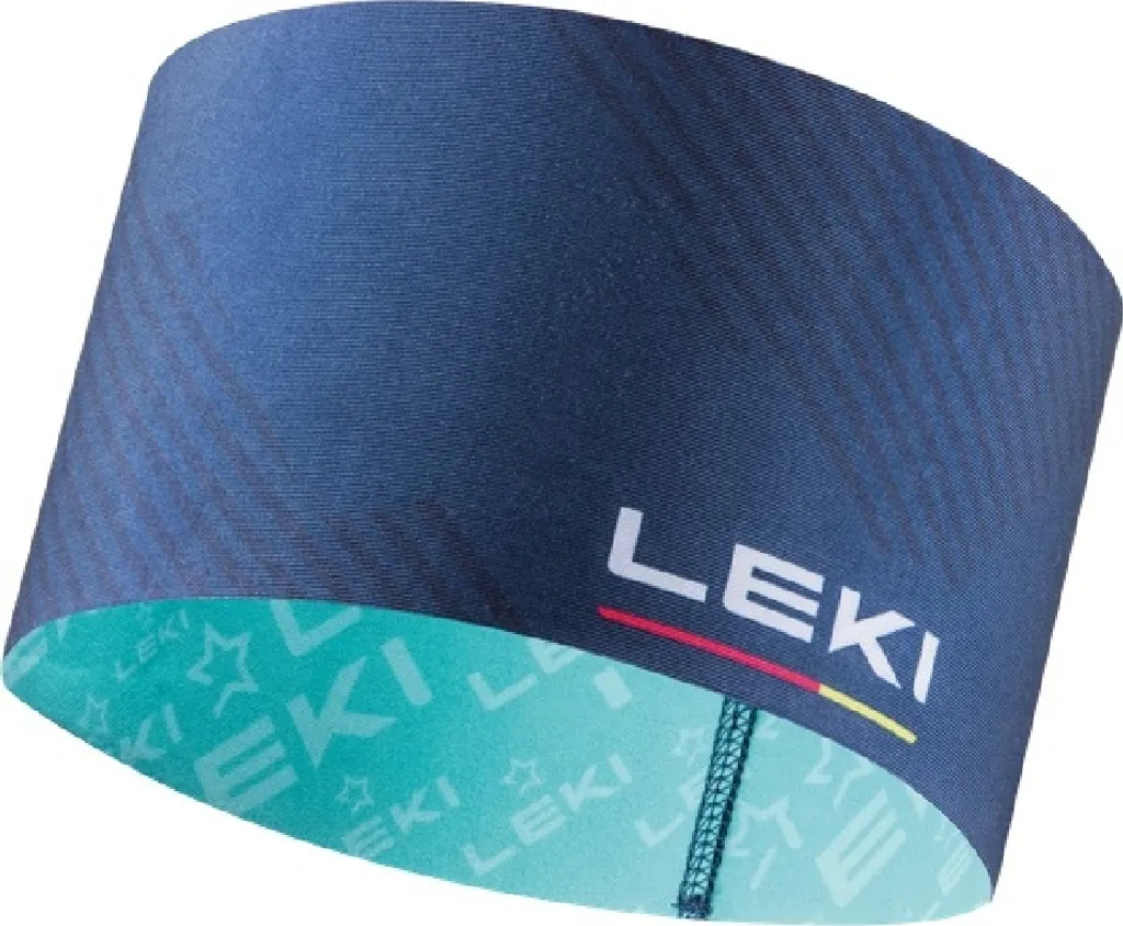 Bandeau Leki XC Extensible et Coupe-vent Coloris Dark Denim Mint