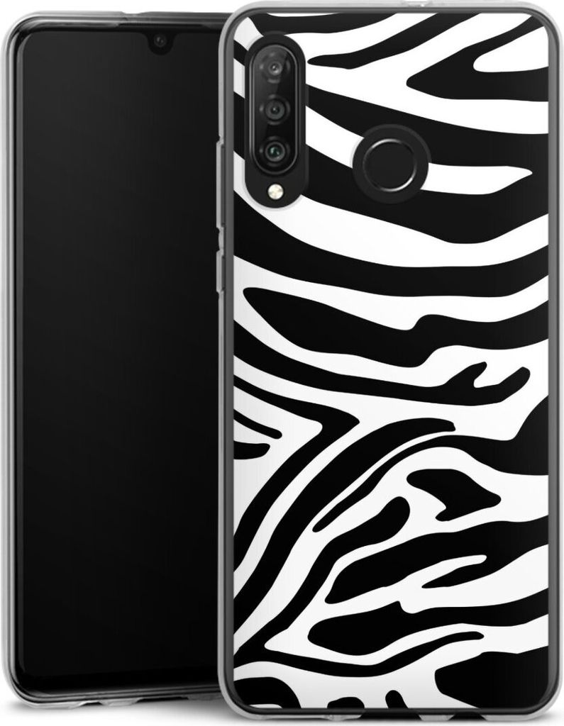 DeinDesign Handyhülle für Huawei P30 Lite Silikon Hülle Case Smartphone Schutzhülle Animal-Look Animalprint Zebra