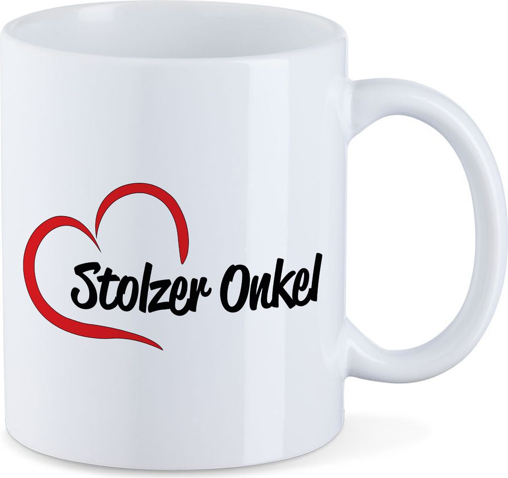 Huuraa Kaffeetasse Stolzer Onkel Geschenk Tasse Weiß 330ml Stolzer Onkel Präsent