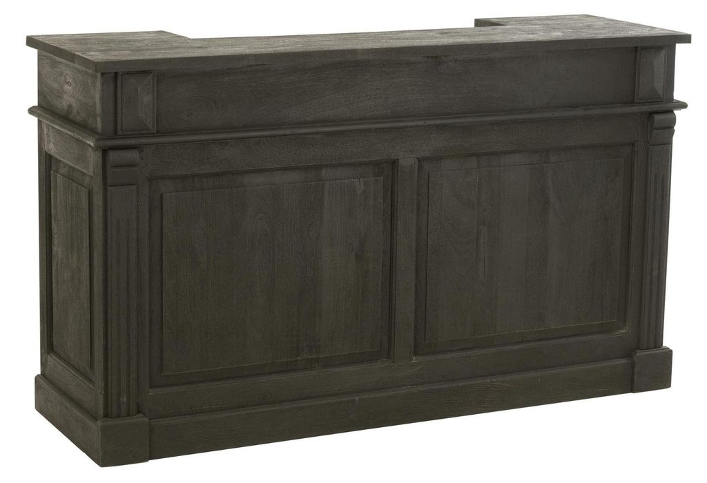 Große Bar aus schwarzem Mangoholz