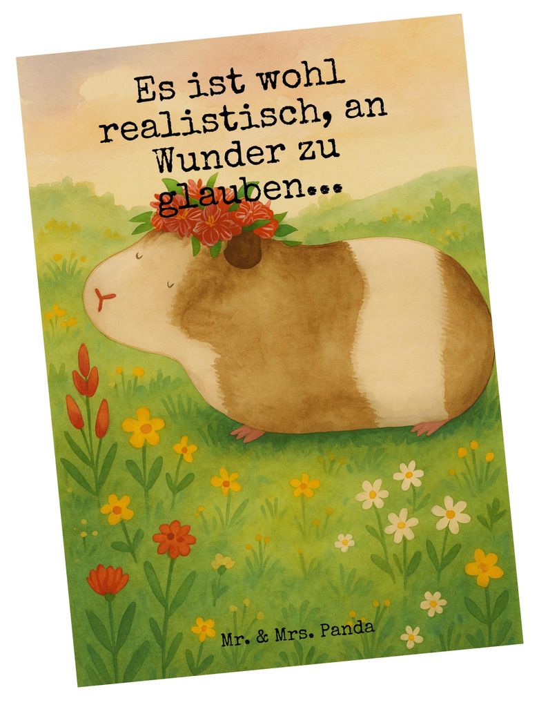 Mr. & Mrs. Panda Postkarte Meerschweinchen Weisheit Design - Weiß - Geschenk, Ansichtskarte, Grußkarte, Postkarten, Motivation, Lustige Sprüche,...