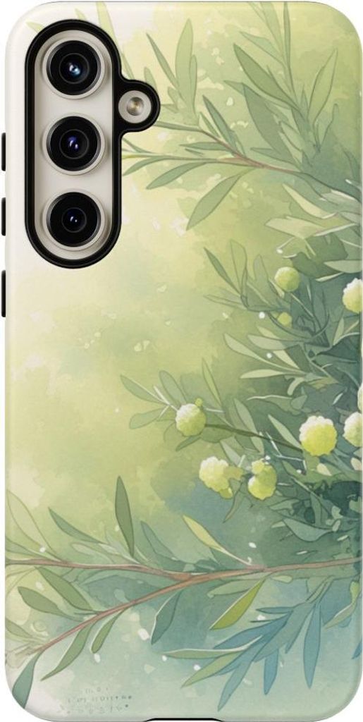 Grüne botanische Aquarell-Illustration – Hülle Kompatibel mit Samsung Galaxy S24 Plus