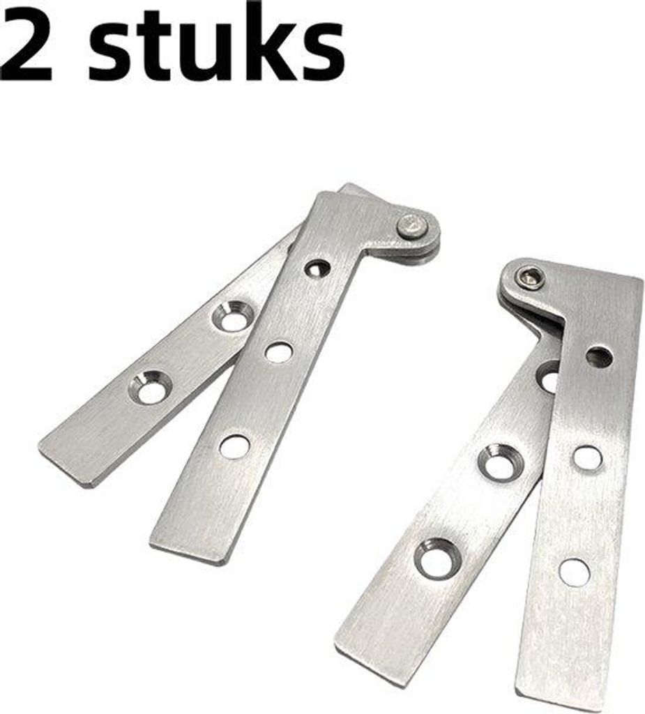 Draaischarnier für Boden bis Decke - 7-fach - 180-Grad-Kastenschloss - Rostfreier Stahl - Silber (mittel) 3,2*10 cm