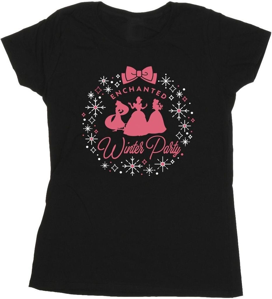 Disney - "Princess Winter Party" T-Shirt für Damen BI37346 (M) (Schwarz)
