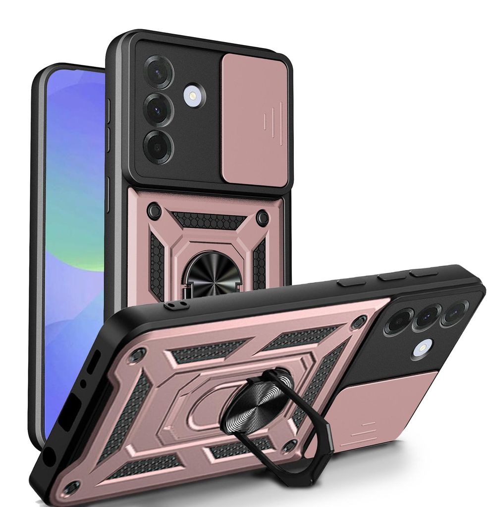 Outdoor Panzer Hülle für Samsung Galaxy A57 mit Kameraschutz Ringhalter Bumper Rosegold