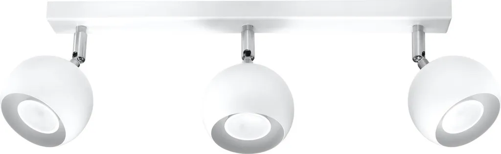 Spot Soffitto 3 Luci OCULARE Sollux Bianco 45cm - Acciaio Professionale