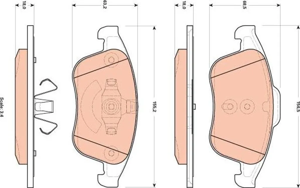 Plaquettes de frein TRW GDB1896 pour Renault Latitude OE 410607585R