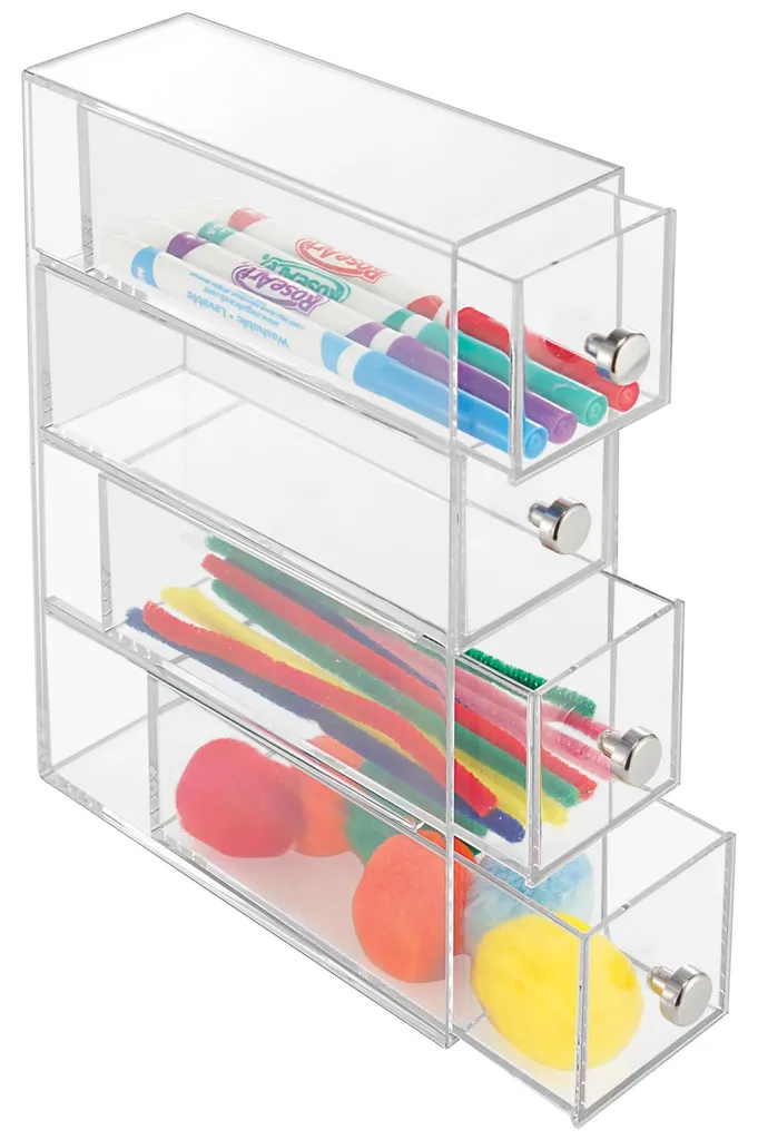 iDesign Organisateur de maquillage à 4 tiroirs en plastique transparent